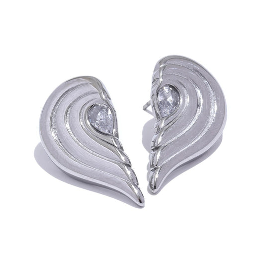 Big Promotion Trendy Cz Stripe Stud Earring