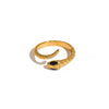 Golden Snake Charm Ring