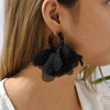 Fashion Rose Flower Petal Cotton Beads Big Dangle Earring