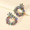 Elegant Colorful Rhinestone Big Earring