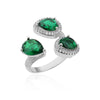 Cubic Zirconia Green Water Drop Ring