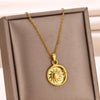 Vintage Sun Coin Necklace