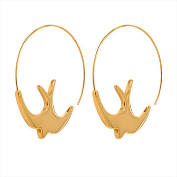 New Swallow Bird Thin Hoop Earring