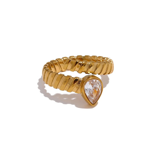 Twisted Snake Delicate Zirconia Ring