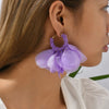 Fashion Rose Flower Petal Cotton Beads Big Dangle Earring